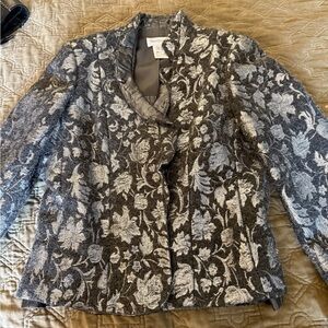Floral Gray Women's Jacket and matching shell Size 14